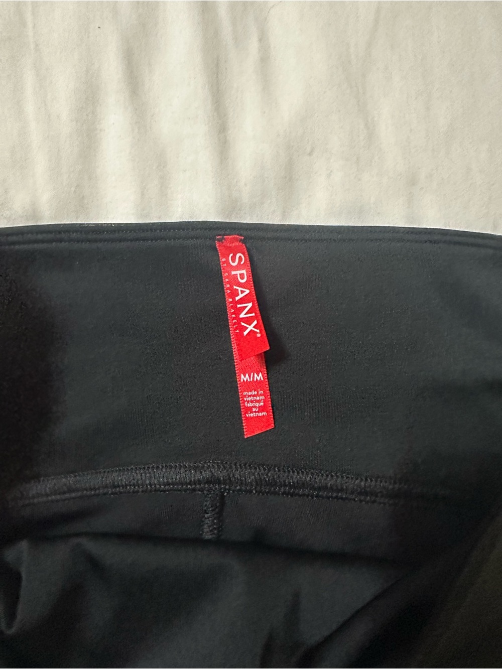 SPANX Black Striped Faux Leather Leggings - Picture 3 of 6